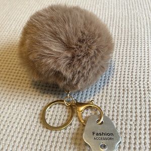 NWT puff ball key chain